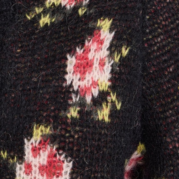 The Great. Size 2 MEDIUM CAROUSEL Black w/ roses cardigan sweater NEW NWT MINT!! - Picture 3 of 15